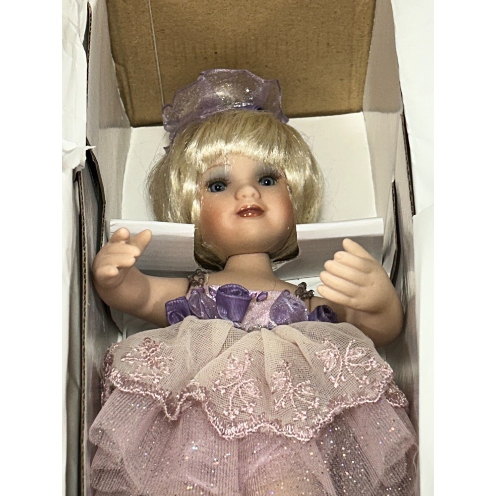 Vintage "Lauren" Jointed Porcelain Ballerina Doll 11" Delton Products Lavender - Picture 8 of 9